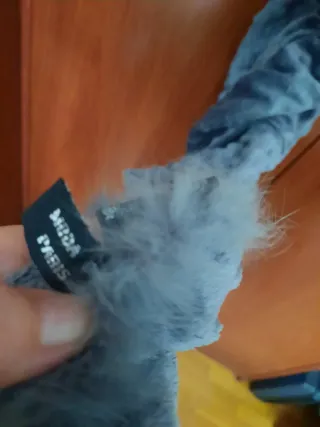 Bufanda gris de lana y pelo conejo