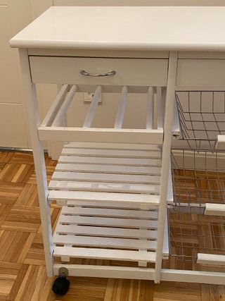 Carrito verdulero con cajones y botellero