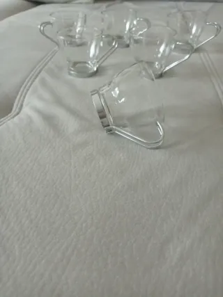 Juego de 6 tazas de café de cristal