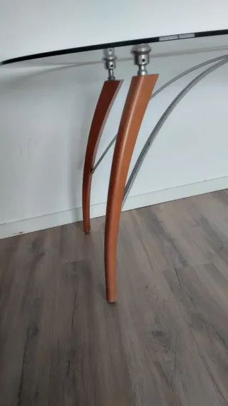 Mesa de comedor de cristal 180x90cm