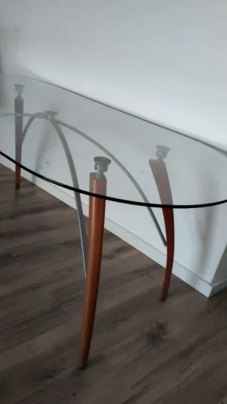 Mesa de comedor de cristal 180x90cm