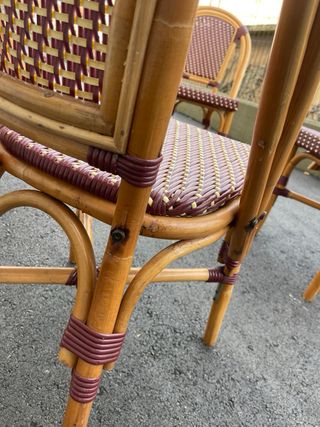 4 Sillas Francesas Rattan