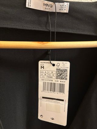 Mango Traje Pantalón Negro Mujer Talla M