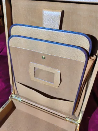 Maletín ejecutivo piel beige con combinación