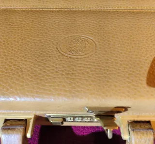 Maletín ejecutivo piel beige con combinación