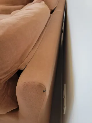 2 Sofás: 3 y 2 plazas, tela beige/marrón