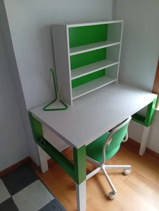 Escritorio Infantil Ikea Blanco y Verde