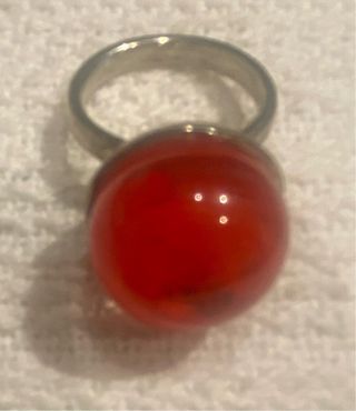 Anillo Tous Plata y Piedra Roja