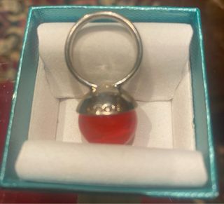 Anillo Tous Plata y Piedra Roja