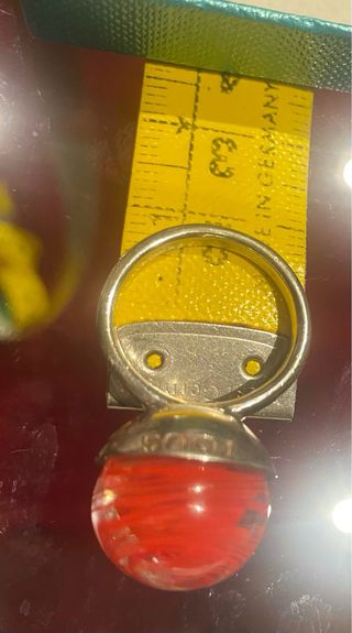 Anillo Tous Plata y Piedra Roja