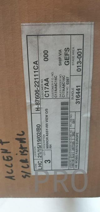 espejo Hyundai accent derecho nuevo