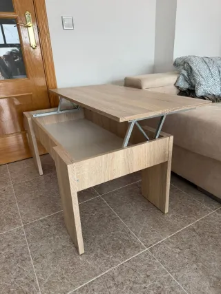Mesa de centro abatible de madera