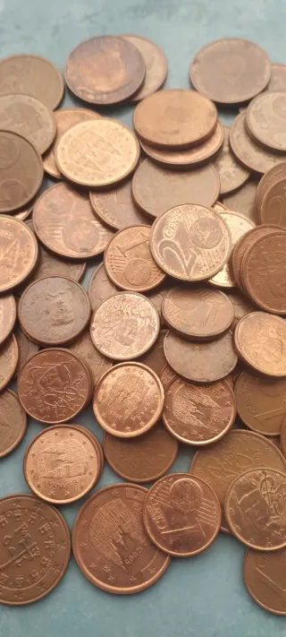 Lote 95 monete da 1-2-5 centesimi Euro