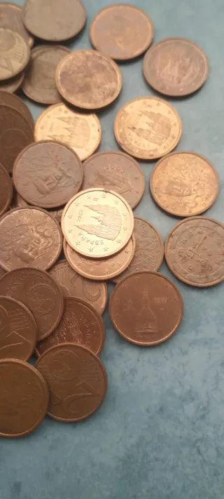 Lote 95 monete da 1-2-5 centesimi Euro