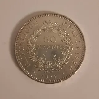 Moneda 50 Francos Plata Hércules 1977