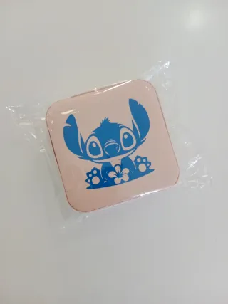 Mini joyero Stitch rosa con diseño azul