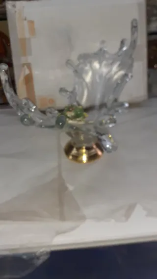 Centro de mesa cristal dorado