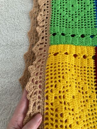 Manta grande de ganchillo patchwork 300x105cm