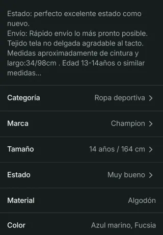 Pantalón deportivo Champion niño azul