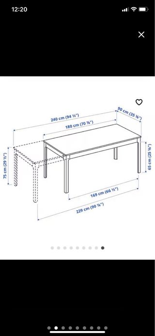 Mesa Comedor Extensible Blanca IKEA 180cm