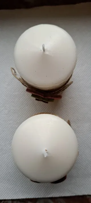 Tris candele decorate oro e bianco