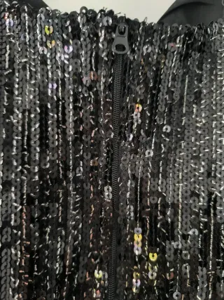 Top lentejuelas negro y plateado