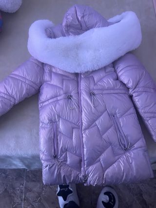 Chaqueta niña invierno morada con capucha
