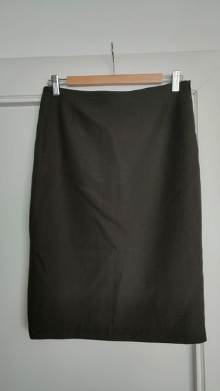 Falda Zara Verde Oliva Talla M