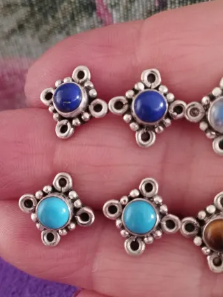 Pendientes plata y piedra natural.PRECIO PAR