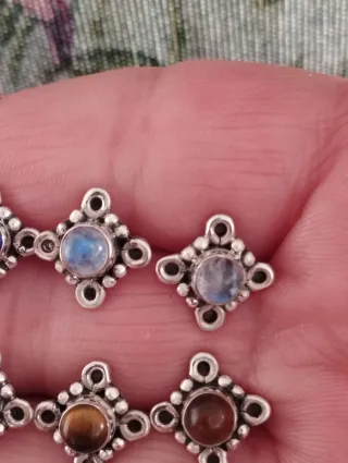 Pendientes plata y piedra natural.PRECIO PAR