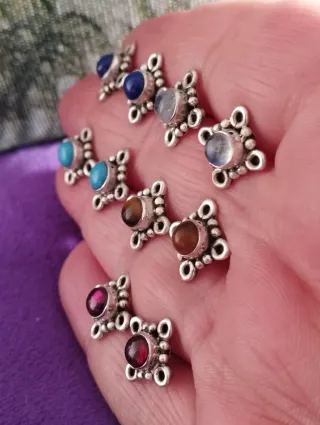 Pendientes plata y piedra natural.PRECIO PAR