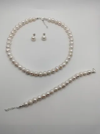 Lote 3 Piezas Perlas Río Cultivadas