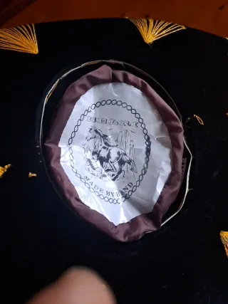 Sombrero Mexicano Charro Negro y Dorado