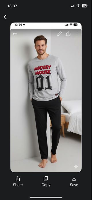 Pijama Mickey Mouse 01 Talla M