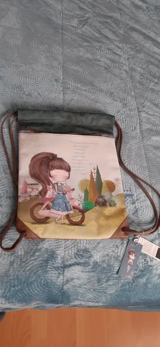 Bolsa de tela con dibujo de niña