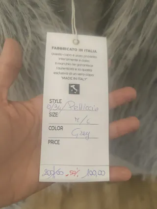 Chaqueta fiesta pelo gris plateado