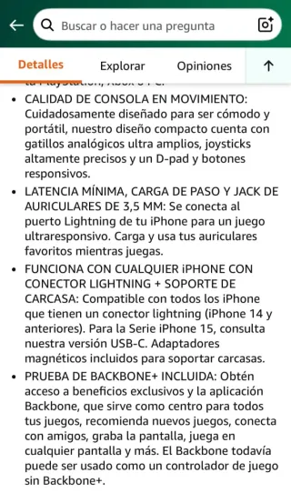 Backbone One - Mando iPhone Lightning