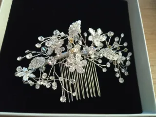 Tocado Novia/ Madrina/ Invitada , Flores y Cristal