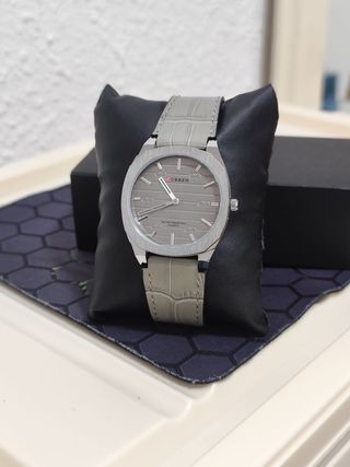 Reloj CURREN Elegante Correa Piel Gris