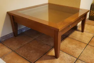 Mesa de centro madera y cristal
