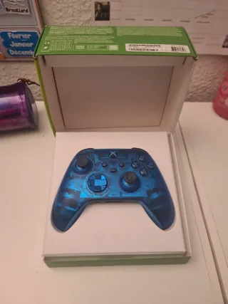 Mando Xbox Azul Transparente