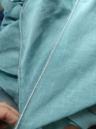 Tenda tessuto azzurro verde