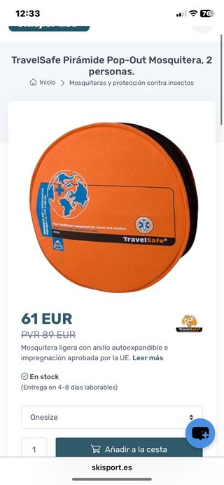 Mosquitera Travel Safe Impregnada