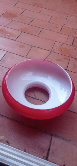 Tulipa plafón vidrio rojo y blanco