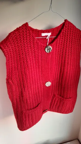 Chaleco rojo de lana