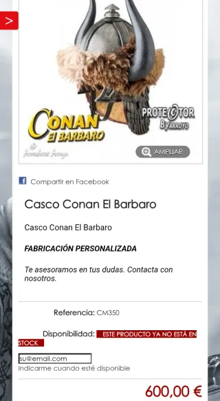 Casco estilo Conan The Barbarian