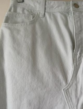 Falda midi vaquera blanca Zara Talla L