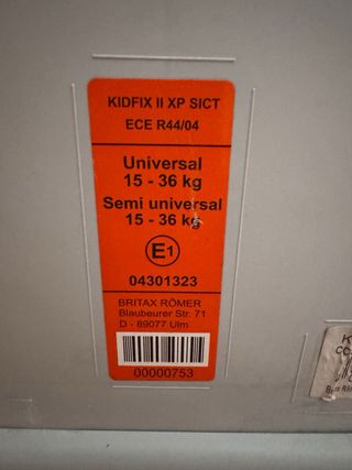 Silla Coche Britax Römer Negra