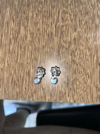Pendientes Plata con Perla gris