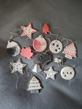 14 adornos de Navidad de cerámica